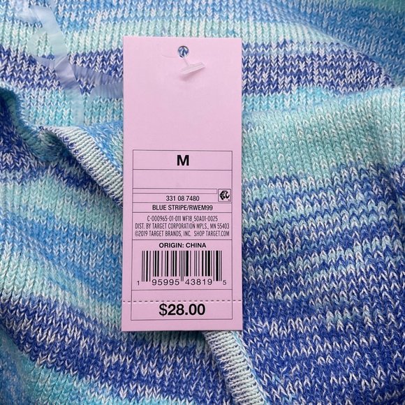 Wild Fable Women's Sleeveless Halter Striped Sweater Dress Medium Blue S… - Picture 5 of 7